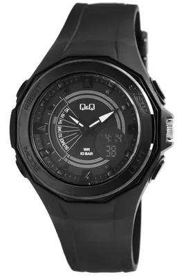 Produktbild von Q&Q Damen Analog-Digitaluhr mit Silikonband, 10 bar