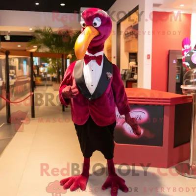 Produktbild von Kastanienbraunes REDBROKOLY Flamingo-Maskottchenkostüm mit Smoking und Fliege