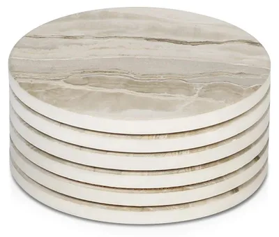Immagine prodotto di Sottobicchieri per bevande, set di 6 sottobicchieri assorbenti con base in sughero