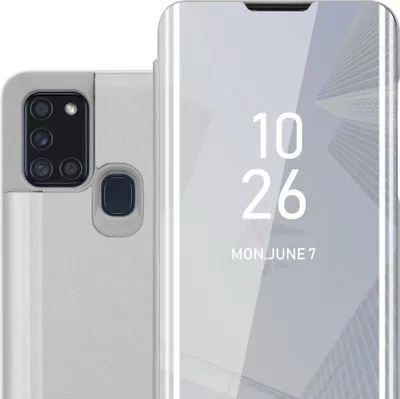 Immagine prodotto di Cadorabo custodia per telefono cellulare per Samsung Galaxy A21s in argento copertura posteriore copertura protettiva copertina a libro custodia