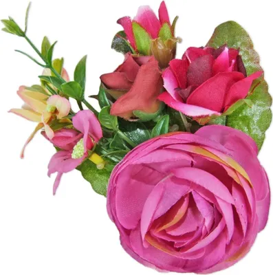 Produktbild von Anstecknadel mit bunten Blumen - Pink