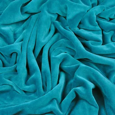 Produktbild von Baumwoll-Velours für Bekleidung - smaragdgrün