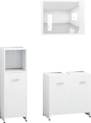Produktbild von 3-tlg. Badmöbel-Set Weiß Holzwerkstoff