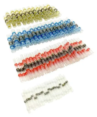 Immagine prodotto di Kit di connettori a crimpare, 50 pezzi, 4 dimensioni: connettori termorestringenti, connettori a crimpare, connettori per cavi