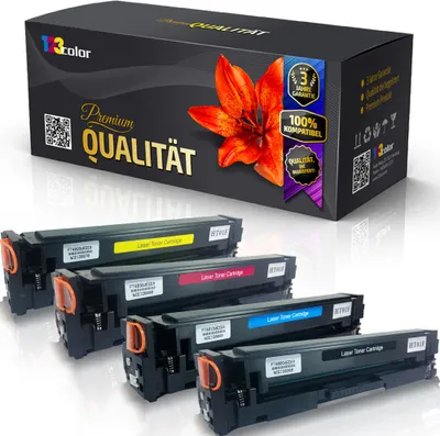 Produktbild von 4x Kompatible Tonerkartuschen für HP Color LaserJet Pro MFP M 281 fdw Color LaserJet Pro MFP M 281 fw CF540X CF541X CF543X CF542X Black Cyan Magenta Yellow - Office Print Serie