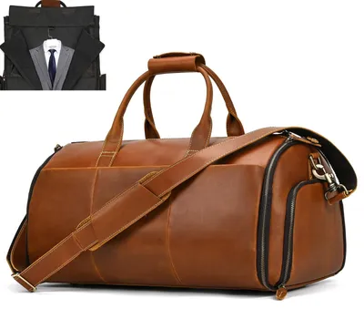 Produktbild von Leder Reisetasche mit Schuhfach für Männer