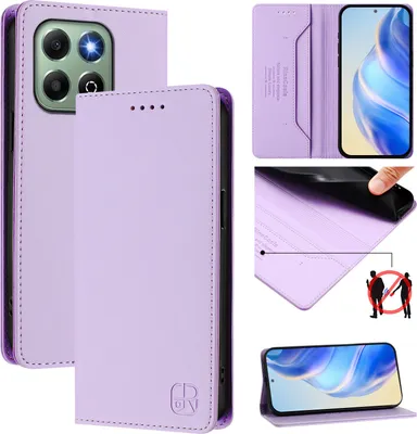 Produktbild von Lederhülle für Honor X6b/Honor X6a Hülle Flip Brieftasche Kartenfächern Ständer Schutzhülle Violett