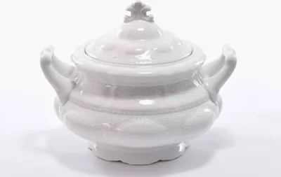 Zdjęcie produktu dla Miska na zupę, 2,5 l, czeska porcelana, Sonata, biała koronka, Leander
