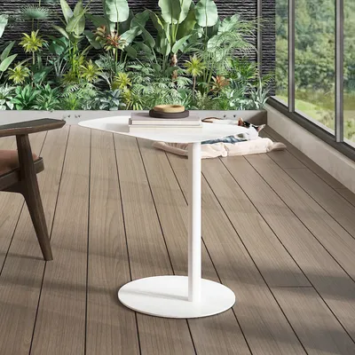 Produktbild von Beistelltisch 'Nastätten' Balkontisch Metall 50 x 50 x 38 cm Weiß