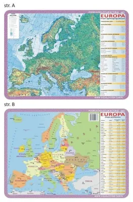 Produktbild von Europa. Politische und physische Karte. Doppelseitiger Lehrblock 063