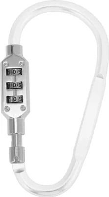 Produktbild von Kombinationsschlösser, 3 Ziffern Kombination D-Ring Clip Schloss, 62mm D-Typ Vorhängeschloss für Motorrad Fahrrad, Silberfarben