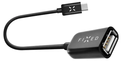Productafbeelding van OTG-adapter, USB-A (vrouwelijke connector) naar USB-C (mannelijke connector), vaste adapter, 12 cm, zwart