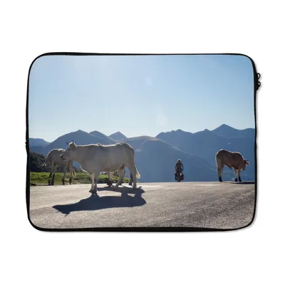 Produktbild von MuchoWow® Laptop Hülle 15 Zoll Schottische Highlander - Licht - Berge - Natur Laptoptasche - Laptoptasche - Sleeve - Rundum-Schutz