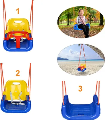 Immagine prodotto di Altalena per bambini Sedile per neonati 3 in 1 divisibile Altalena per neonati regolabile e divisibile 3 sedili per altalena per neonati Può sostenere fino a 50 kg sia all'interno che all'esterno