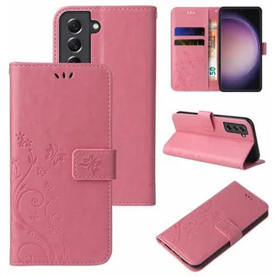 Produktbild von Kunstleder Flip-Hülle Floral für Smartphones - Farbe: Rosegold - Modellkompatibilität: Für Samsung Galaxy S23