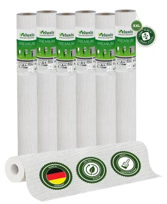 Produktbild von Vliestapete Vliestapete weiß – Renoviervlies Streifenoptik mit Textilstruktur 6er Set, 6 x 25,00 m x 1,06 m, rissüberbrückend, blickdicht, überstreichbar, Germany – Veluxis
