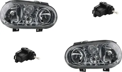 Produktbild von Johns, Scheinwerfer passend für VW Golf IV 4 1J1 97- 03 Links und Rechts mit Stellmotor 1J1941017B 1J1941017F 1J0941295B 1J0941295F 9948336 1J0941295C