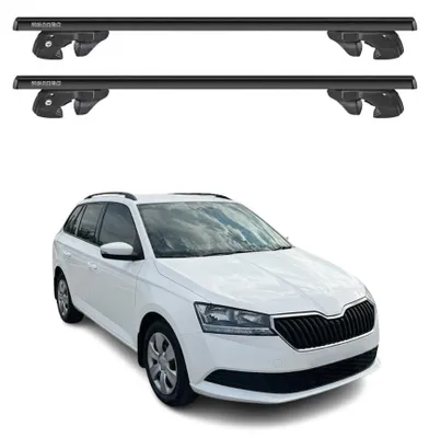 Produktbild von Dachträger Grundtäger für Skoda Fabia III Kombi 2014-2021 Alu Schwarz 2tlg, KI-generiertes Bild