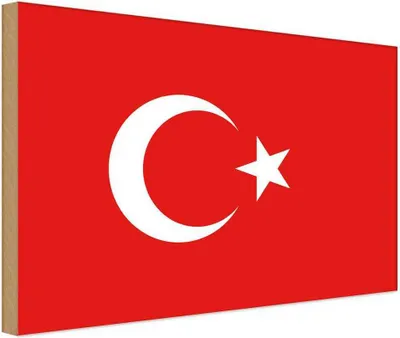 Produktbild von vianmo Holzschild 20x30 cm Türkei Turkey Flagge Fahne Wappen