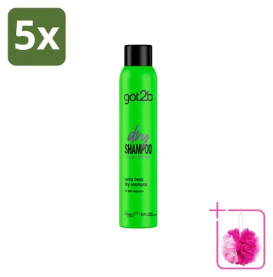 Image de 5 x Shampooing sec got2b Extra Fresh - 200 ml - Pack économique - 5 pièces