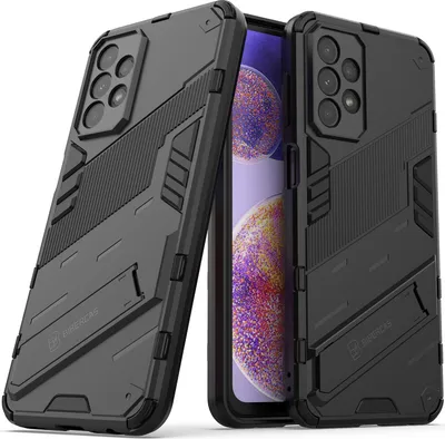 Produktbild von Armor Hülle für Samsung Galaxy A23 5G/4G, Hybrid PC TPU Bumper Stoßfestes Schutzhülle mit Standfunktion Schwarz