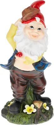 CEWROM Gartenzwerg Auf Motorrad – Lustige Harz-Figur 14x13cm, Wetterfest & Handbemalt, Perfekt Als Garten-Deko Oder Geschenk