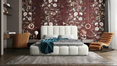 Produktbild von Polsterbett Doppelbett HEDA 180x200cm in Stoff Perfect Harmony Altweiß