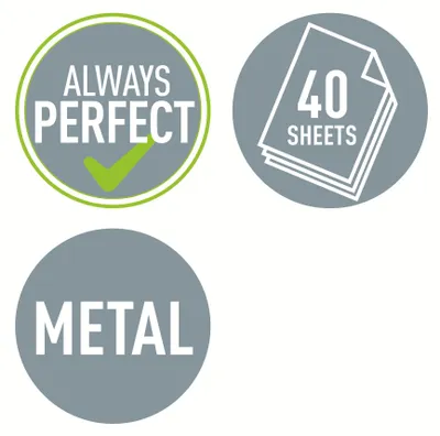 Produktbild von Leitz Starker Büro Locher aus Metall, Für 40 Blatt, Anschlagschiene mit Formatangaben, Ergonomisches Design, blau, 51386035