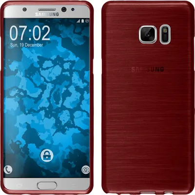 Produktbild von PhoneNatic Case kompatibel mit Samsung Galaxy Note FE - rot Silikon Hülle brushed Cover