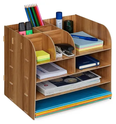 Obrázok produktu pre Organizér na stôl s úložnými priehradkami RD42746, hnedá