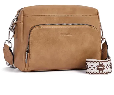 Produktbild von Umhängetasche Schultertasche Handytasche - Kunstleder - Verstellbarer Riemen - Schwarz - Zum Einkaufen und Reisen
