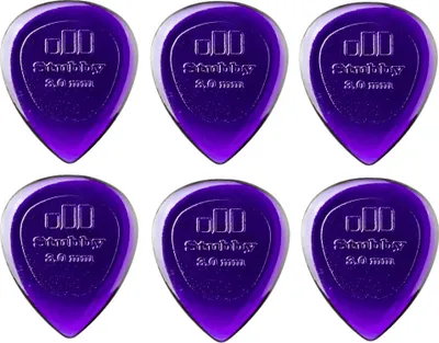 Produktbild von 6x Dunlop Stubby Jazz Plektren - 3,00 mm - dunkel-purpur