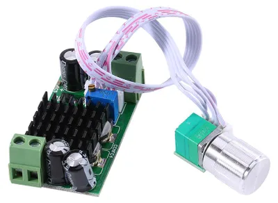 Immagine prodotto di Regolatore di velocità, corrente massima 1 A, lunghezza del cavo 20 cm, per motori DC da 5 V a 24 V, adatto per ventole e ventilatori
