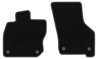 Productafbeelding van Velours voormatten voor Volkswagen Golf VIII eTSI vanaf 2020 (hatchback/stationwagen) – 2-delig, zwart, op maat – Wielganizator BASIC