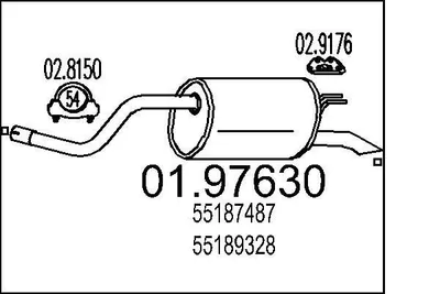 Produktbild von MTS 01.97630 Endschalldämpfer für FIAT PUNTO (188) Auspuff