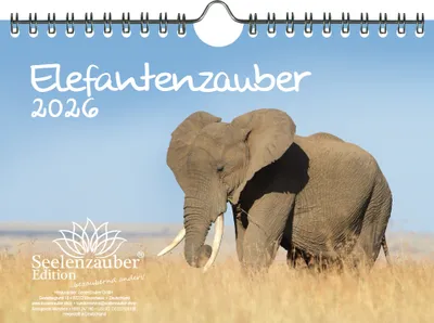 Produktbild von Elefantenzauber DIN A5 Kalender für 2026 Elefanten - Seelenzauber