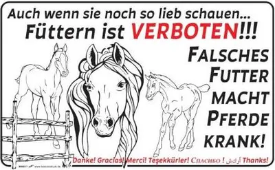 Produktbild von Schild - Pferde füttern verboten.... - Gr. ca. 40 x 25 cm -  308627/1