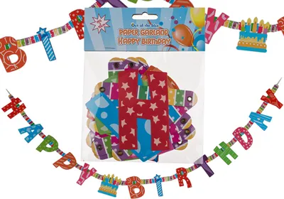 Produktbild von OOTB Papier-Girlande Happy Birthday L: ca. 155 m