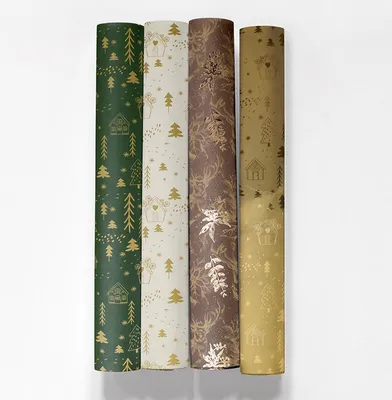 Produktbild von Weihnachtsgeschenkpapier 4 Rollen 1,5mx70cm – Geschenkpapier Cozy X-mas 4er-Pack – Weihnachtsgeschenkpapier – Christmas Geschenkpapier