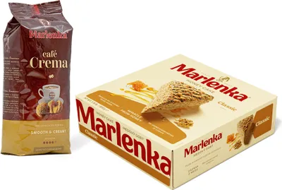 Zdjęcie produktu dla Duopack MARLENKA® - Café crema 500 g i Ciasto miodowe z orzechami włoskimi 800 g
