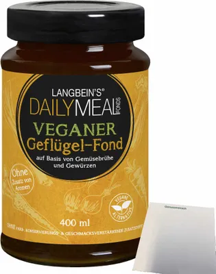 Produktbild von Langbeins DailyMeal Veganer Geflügel-Fond (400ml Glas) + usy Block