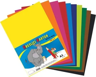 Produktbild von Barevný karton - A3 / 12 barev x 5 listů
