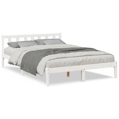 Produktbild von Massivholzbett Extra Lang ohne Matratze Weiß 160x220 Kieferholz