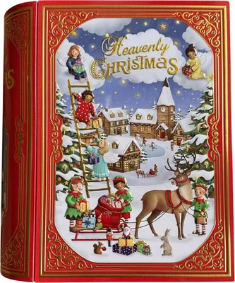 Produktbild von Himmlische Weihnachtszeit XL Blechdose 24,5 cm x 21 cm x 9 cm, lebensmittelecht, Winter-Edition mit Backrezept