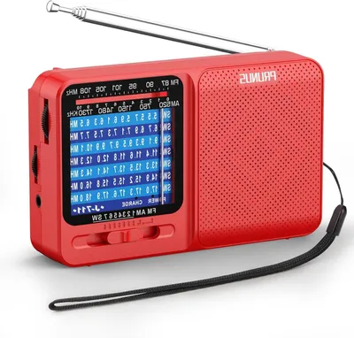 Obrázok produktu pre Prenosné rádio - FM/AM - Prepočúvanie hudby - Nabíjateľné - 11,9 cm - Červené