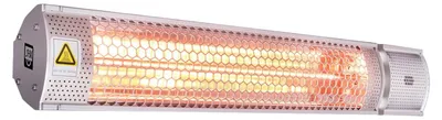 Zdjęcie produktu dla Grzejnik elektryczny ścienny, lampa grzewcza, 2000W, sterowanie pilotem, kolor srebrny