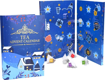 Produktbild von Čajová kniha Adventný kalendár 2023 veľká - 35 x 24 cm - vianočný adventný kalendár s ochutnávkou