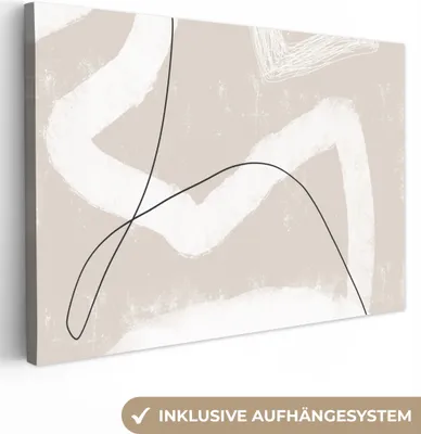 Produktbild von MuchoWow® - Leinwandbilder - Linie - Abstrakt - Design, Wandbild, Wanddeko Bilder Wohnzimmer, 90x60 cm
