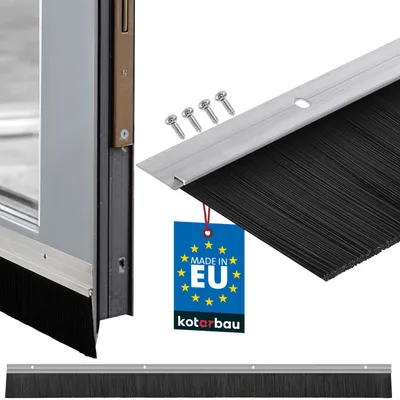 Produktbild von KOTARBAU® Bürstendichtung zum Anschrauben 1 m Türdichtung 60 mm Zugluftstopper für Türen Aluminium Bürstendichtleiste Insektenschutz