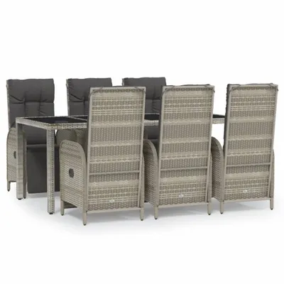 A dining set with chairs and a table, presented on a white background.